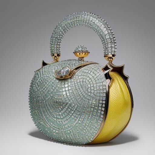 A magnificent crystal Judith Lieber purse in the shape of a lemon.