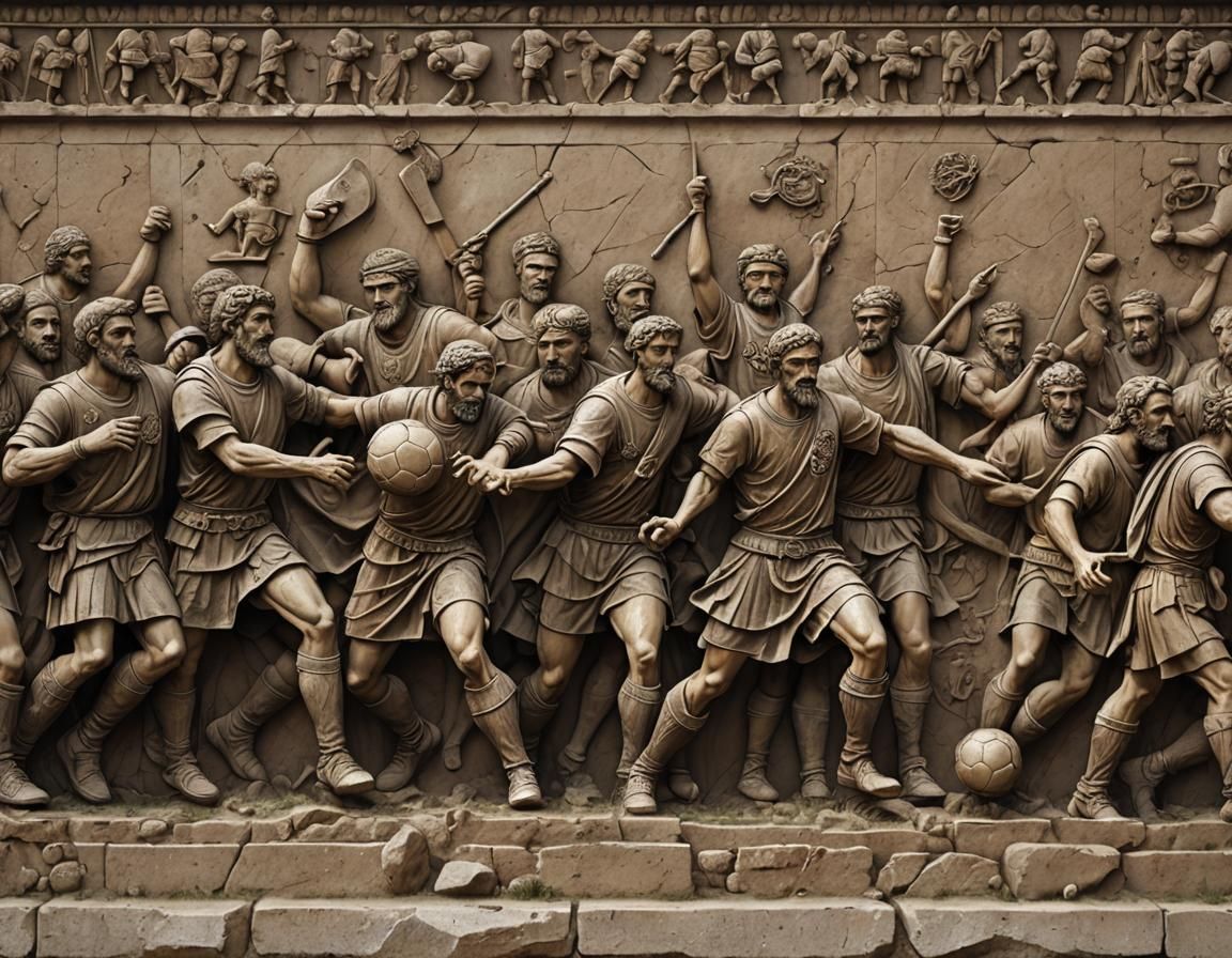 Dacians Play Soccer: Trajan's Column Bas-Relief