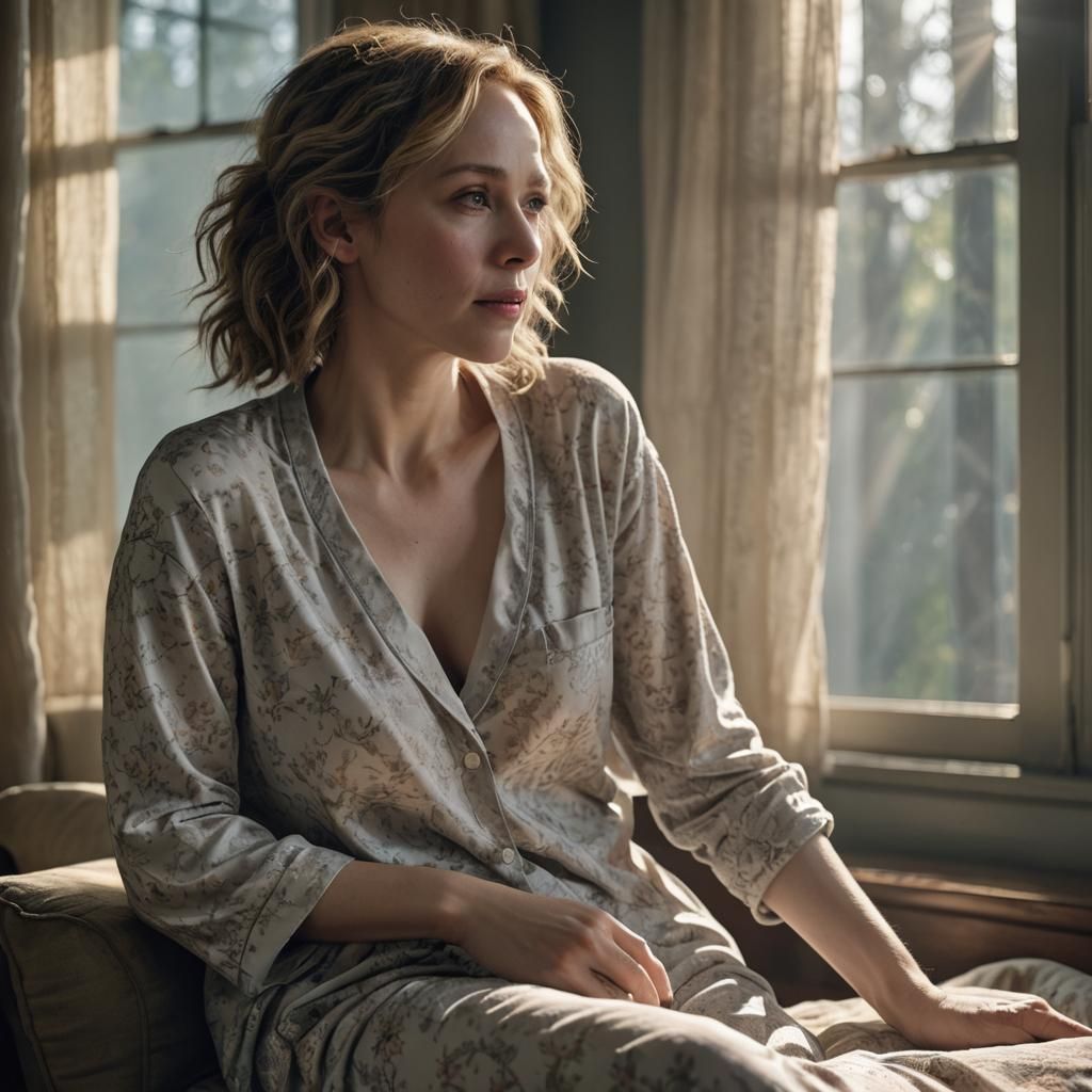 Hyperrealistic Portrait of Woman in Morning Light