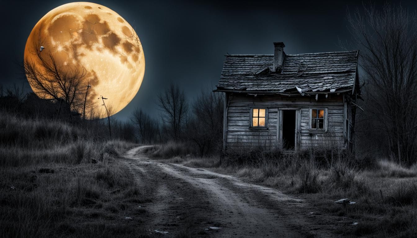 Ethereal Ghosts Fly Over Abandoned Village