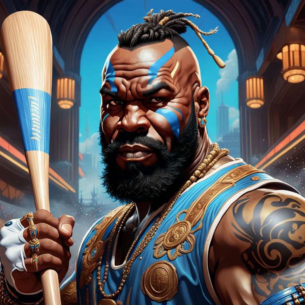 Mr. T as Baseball Batter: Fantasy Concept Art