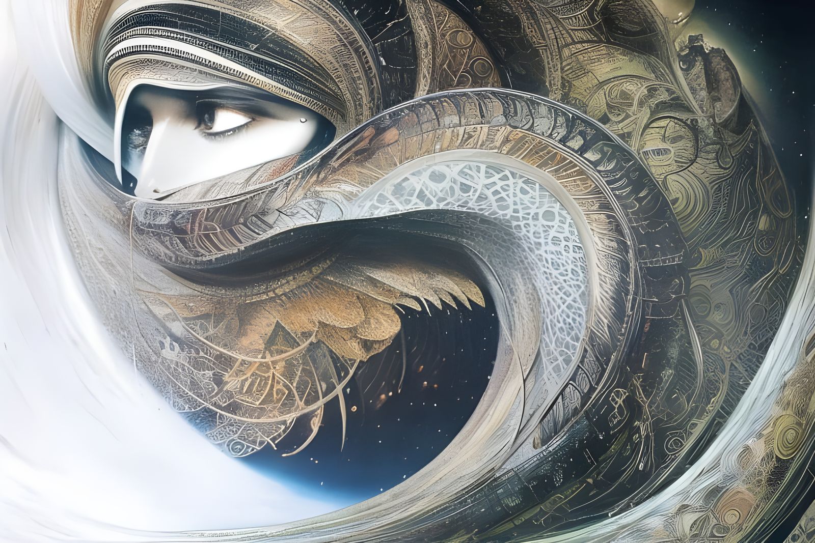 Futuristic Cityscape with Bizarre Creatures in Hyperreal Sty...