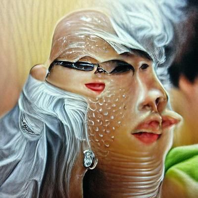 Photorealistic Acrylic Painting of an Androgynous Person