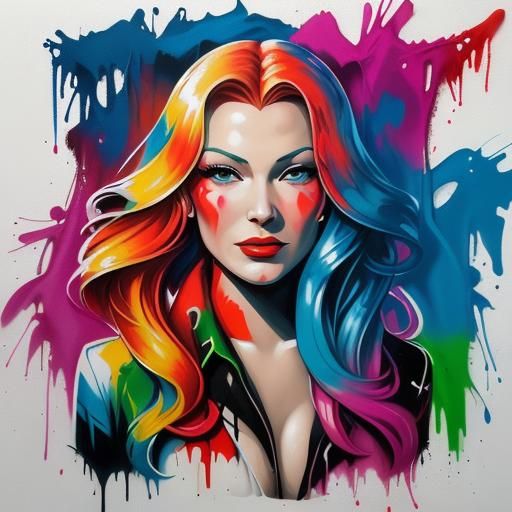 Veronica Lake in Graffiti Splash Art Style