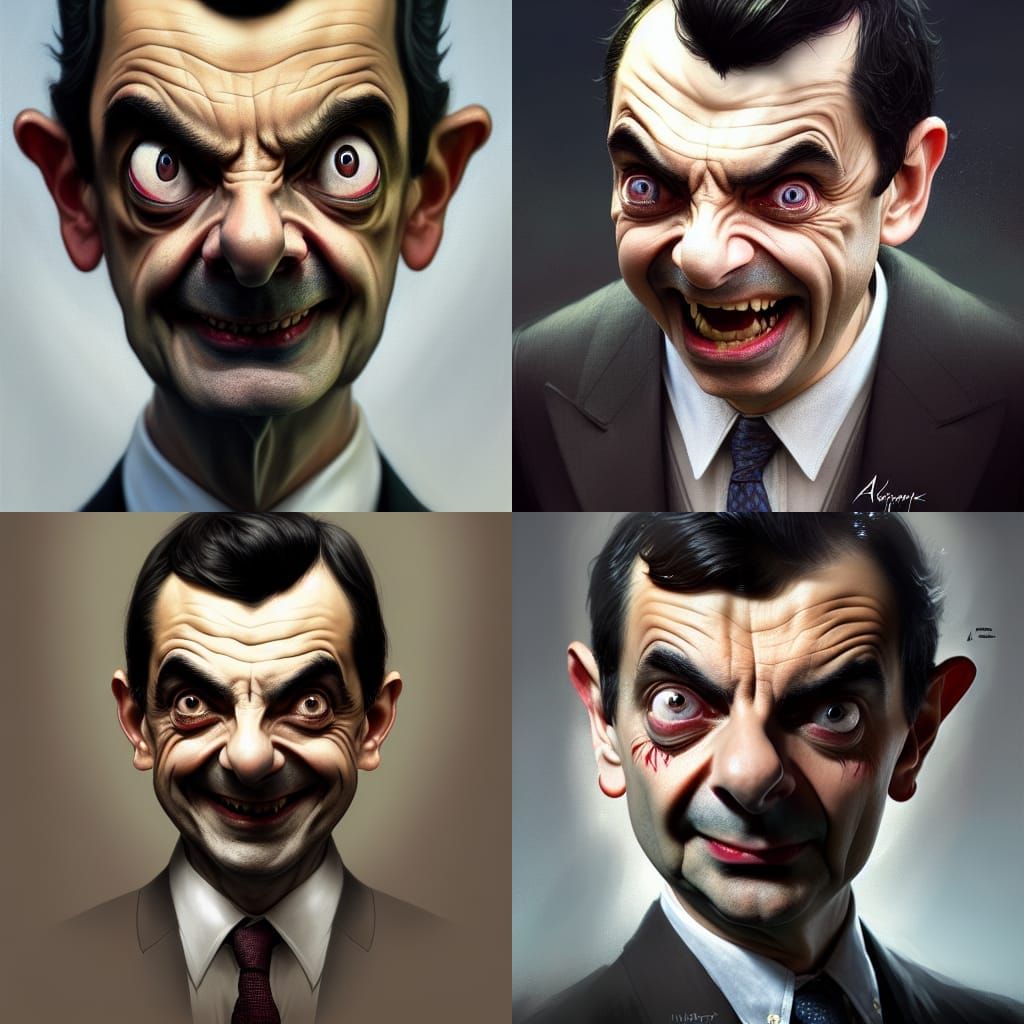 Mr. Bean as Vampire: Hyperrealistic Portrait