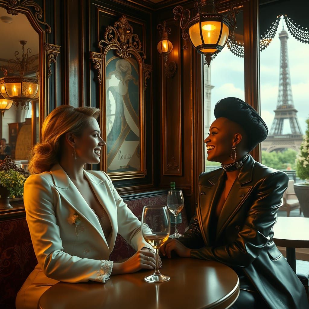 Parisian Bistro Magic: Enchanting Friends in 19th-Century El...