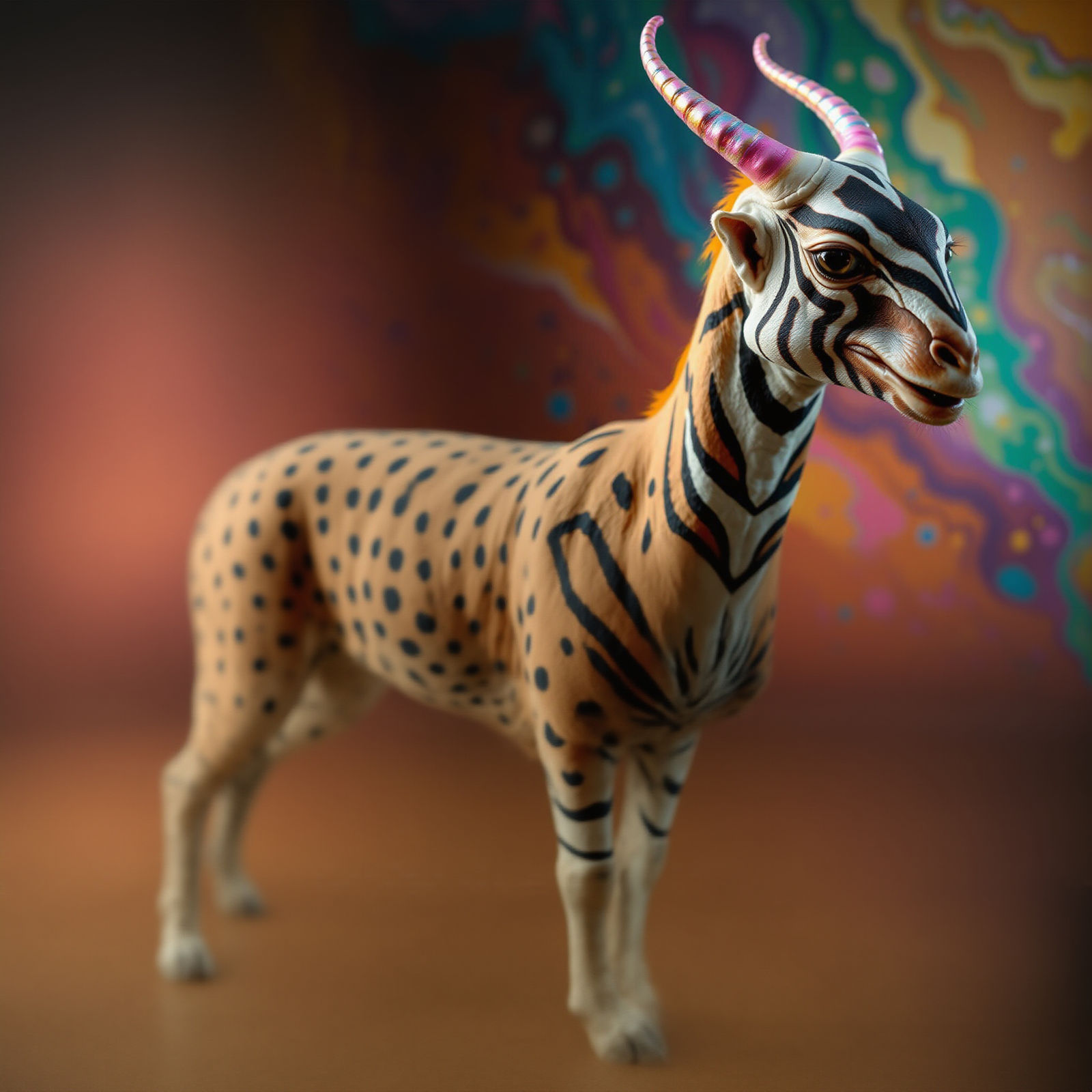 Iridescent Alien Unicorn on Xeno-Biological Exoplanet