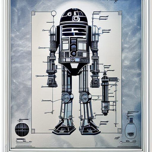 schematic diagram of tall R2D2 : Blueprint