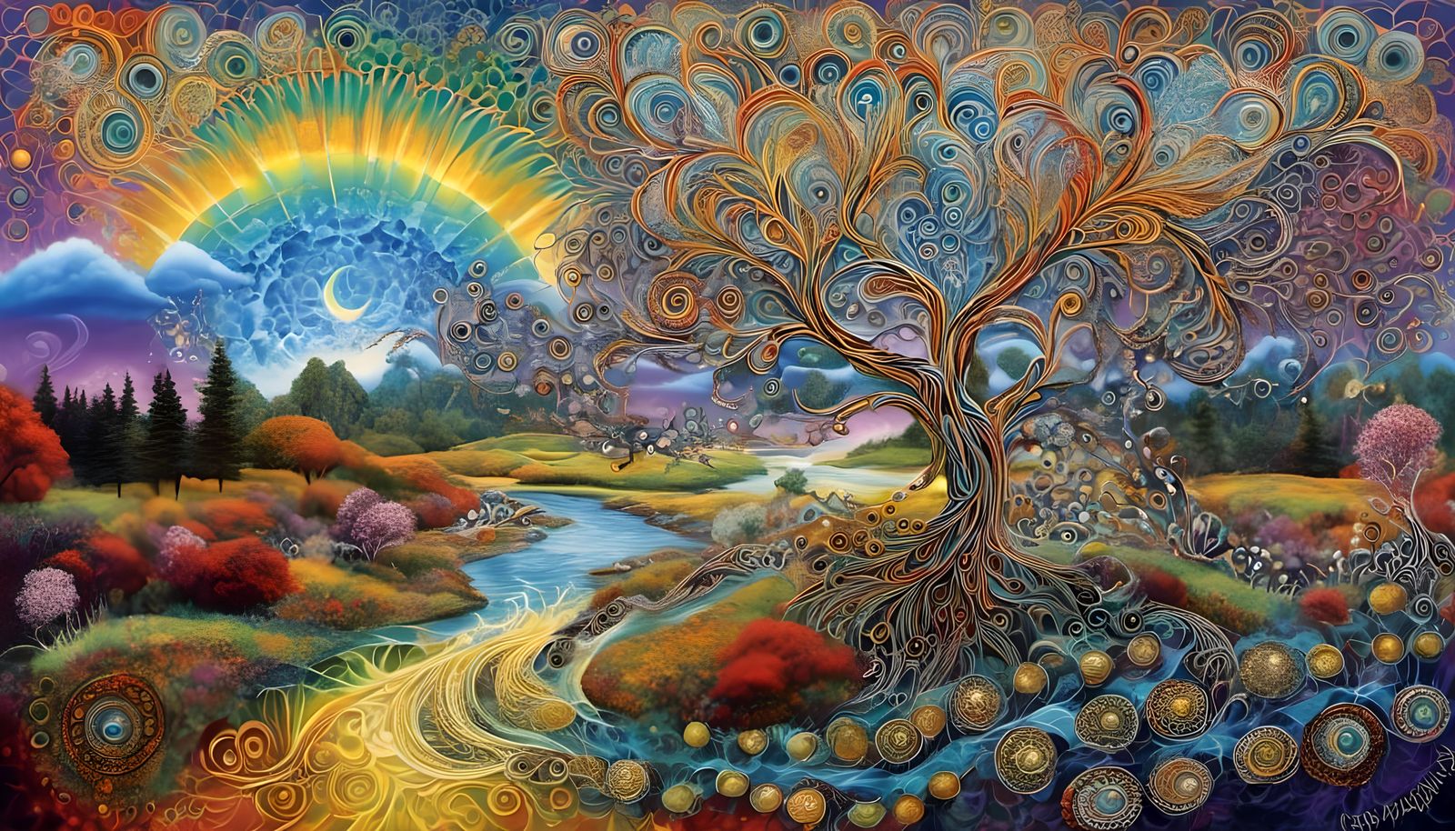 Fractal Quantum Zentangle with 174 Hz Frequency