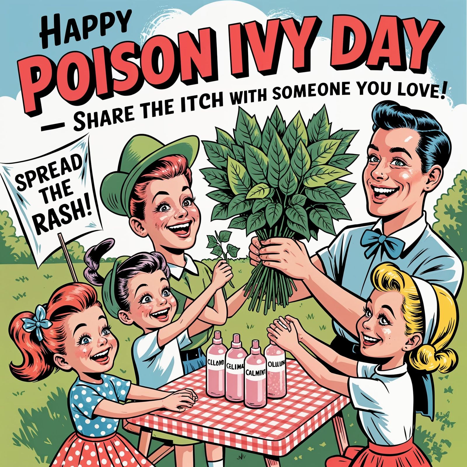 Vintage Poster Parody: "Poison Ivy Day" Celebration