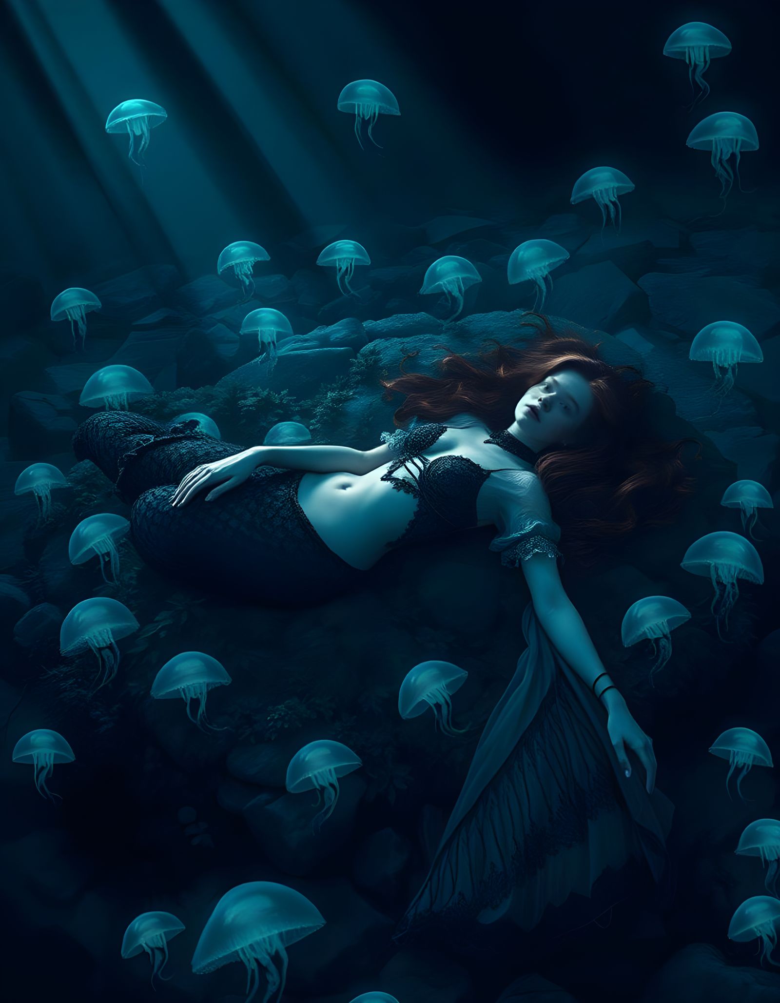 Gothic Mermaid: Sadie Sink as Ariel