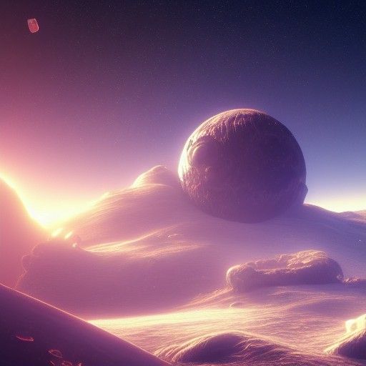 Astronaut Floating Among Stars: Detailed Matte Painting
