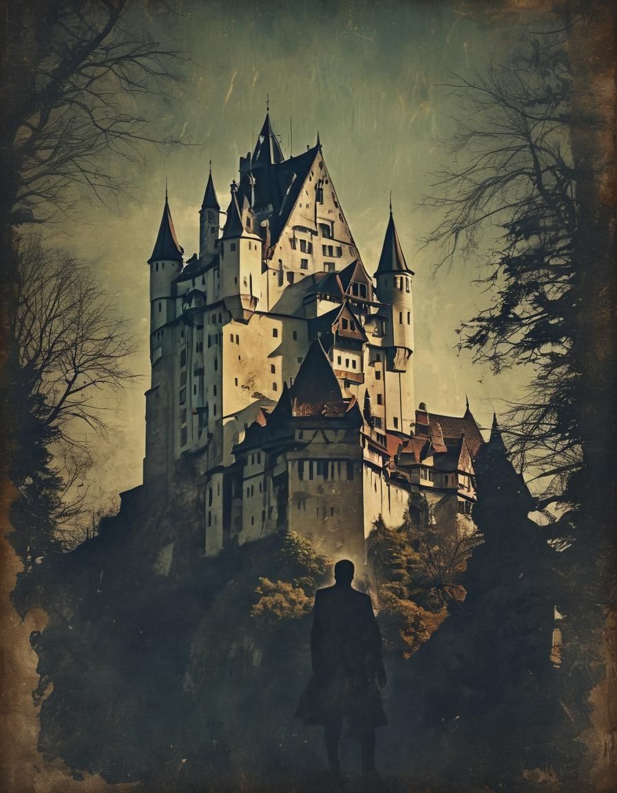 Art Deco Bran Castle Travel Poster