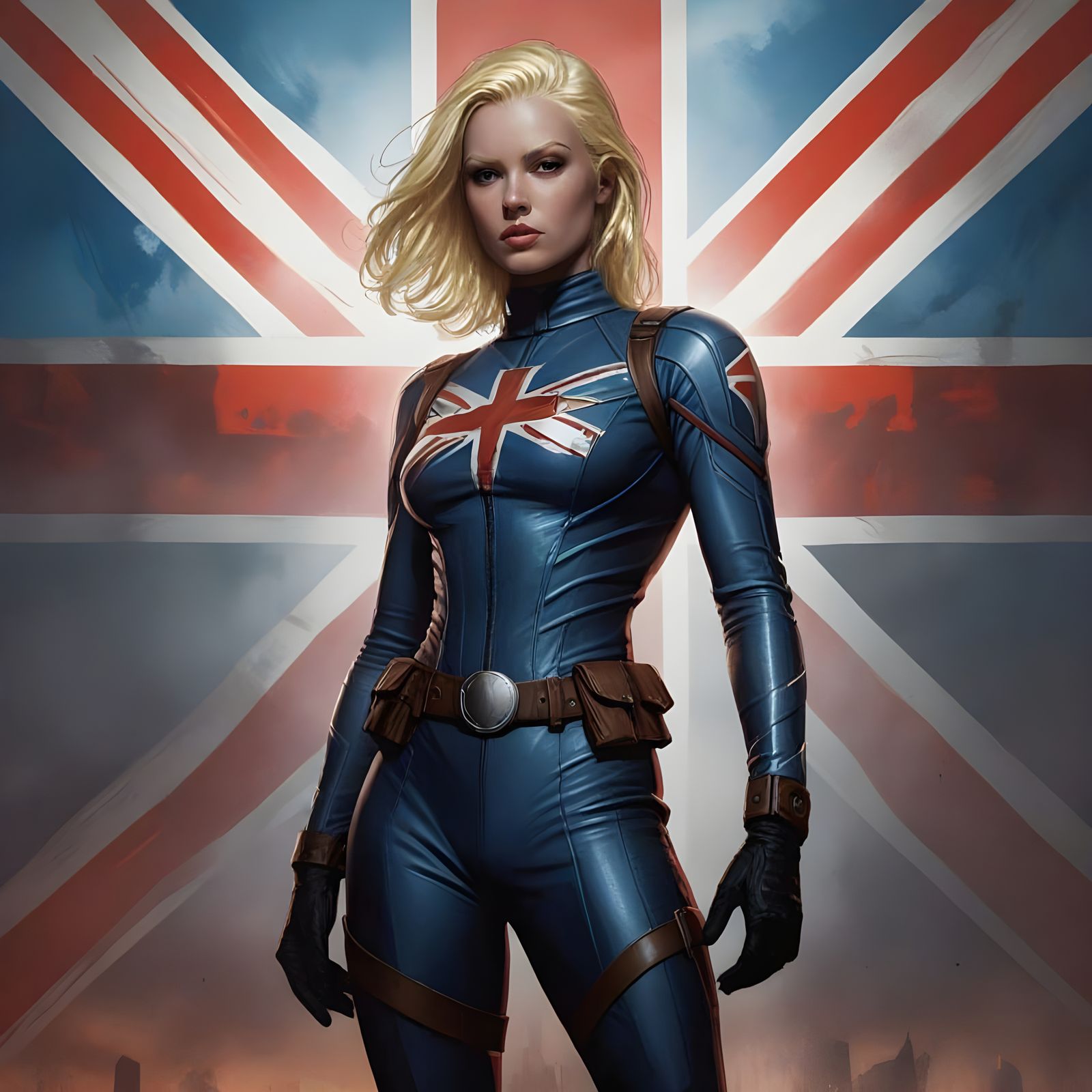 Blonde Superheroine in Captain Britain Style