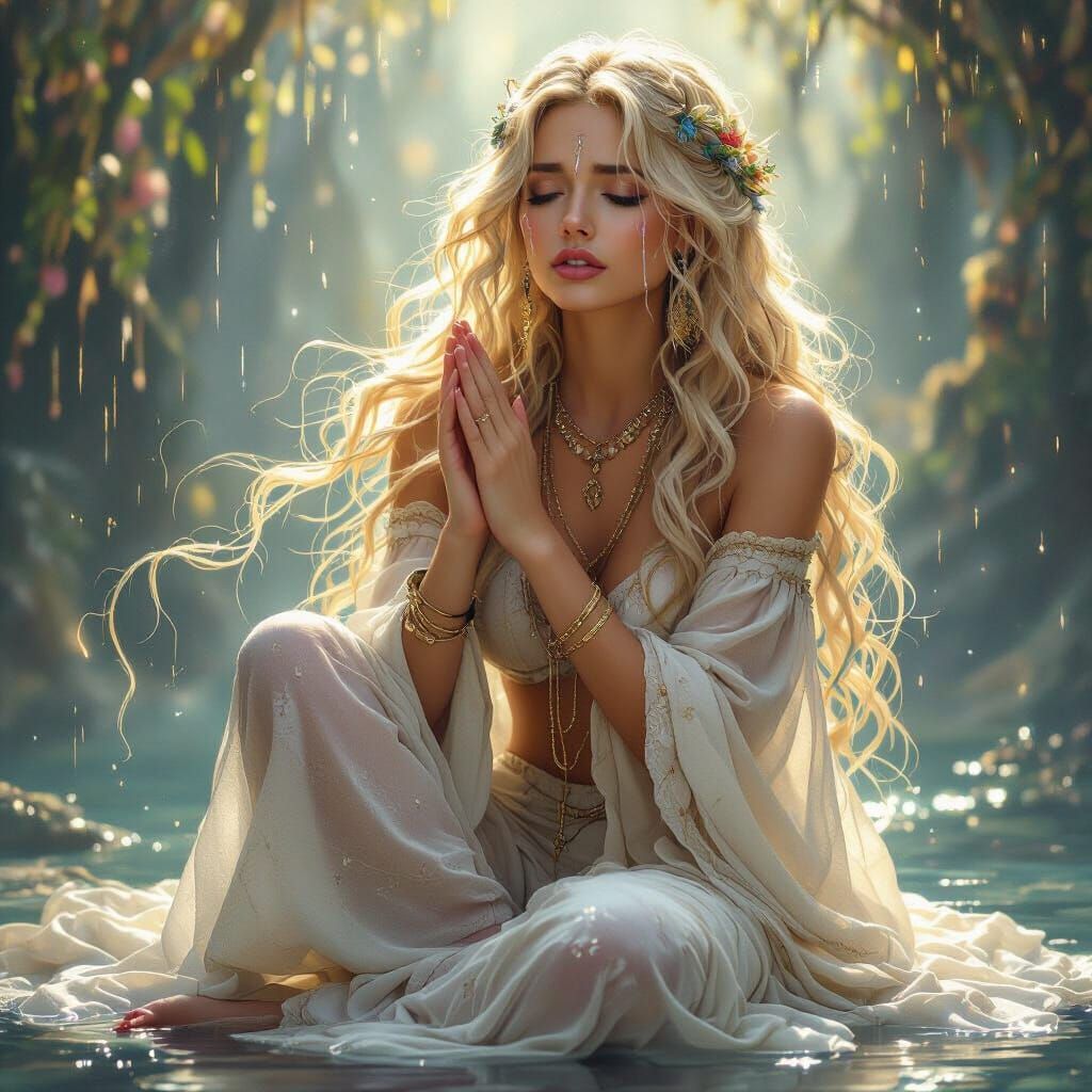 Ethereal Shaman in Golden Light