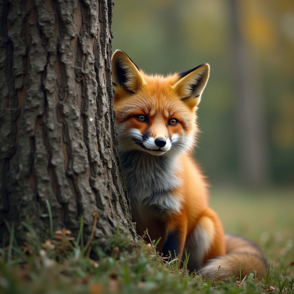 Fox Concealed in the Underbrush