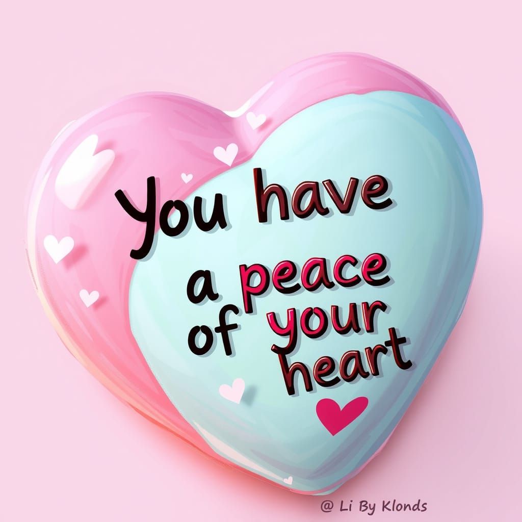 Whimsical Conversation Heart with Peace Sign