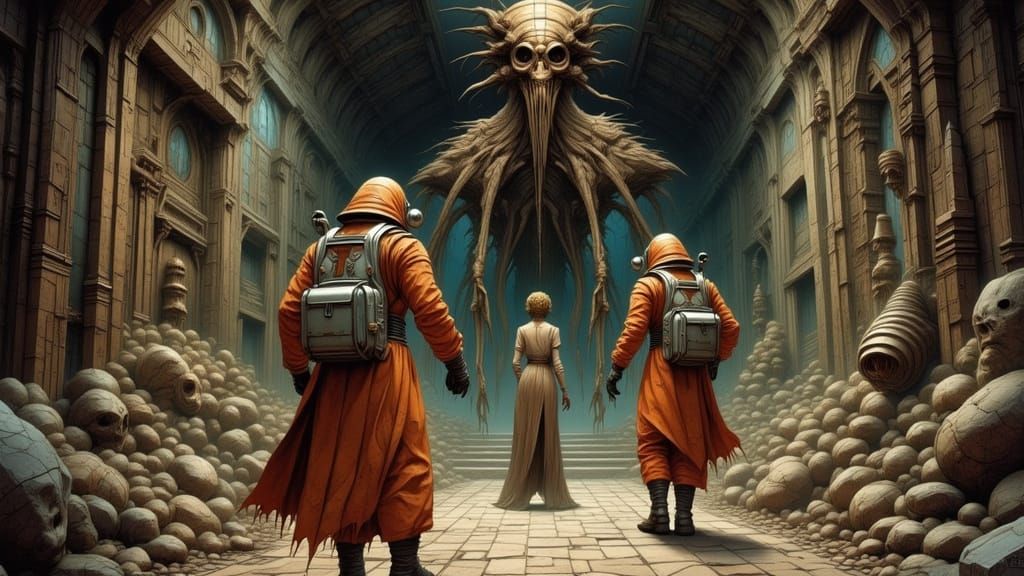 Space Crooks Steal Time Machine From Alien Temple