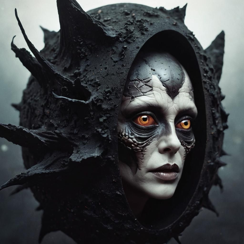 Scary Alien Hatching in Chromatic Surrealism