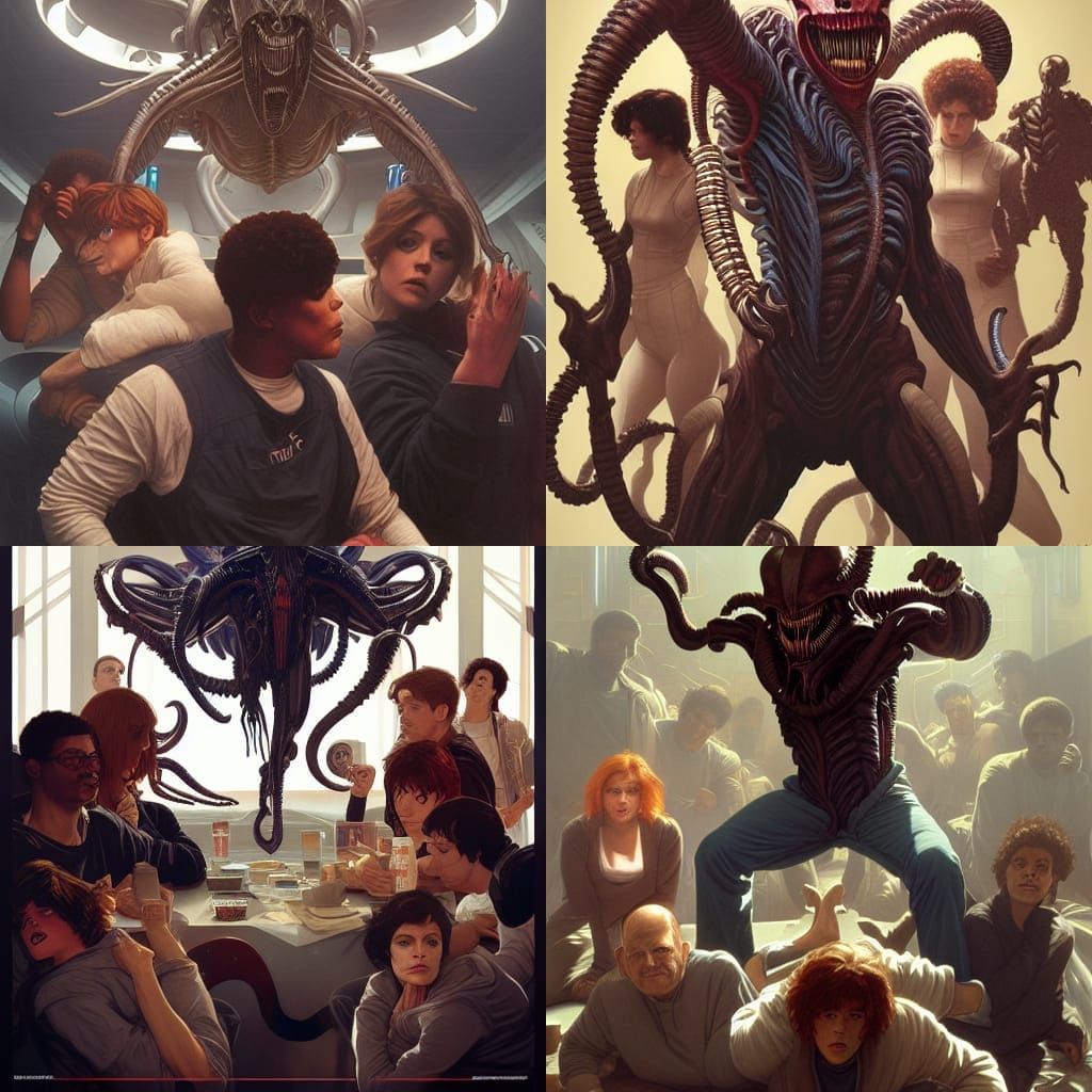 Xenomorphs Reimagined in Breakfast Club Movie Poster