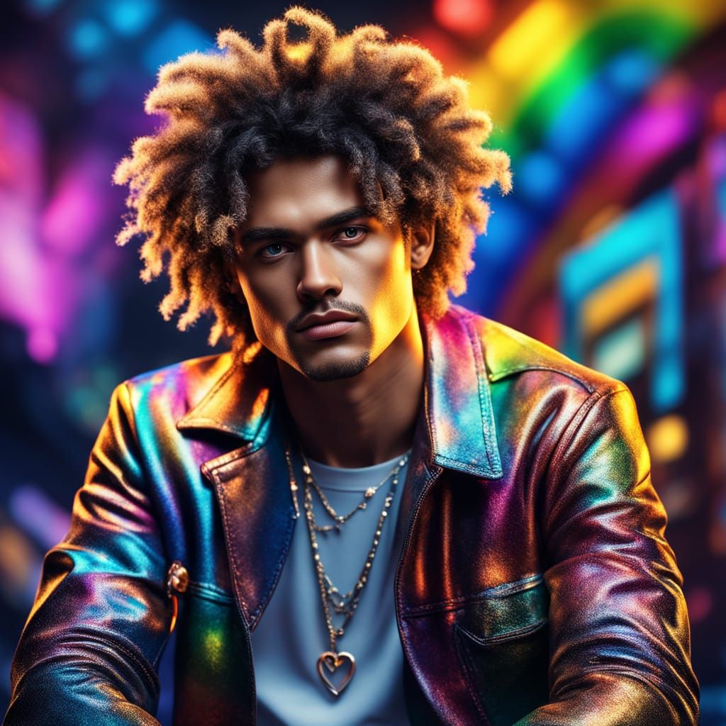 Cute Gay Pride Character in Vibrant Digital Illustration