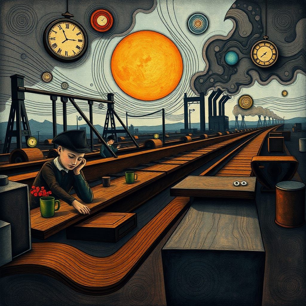 Abstract Expressionist Factory Workers, Kandinsky Style