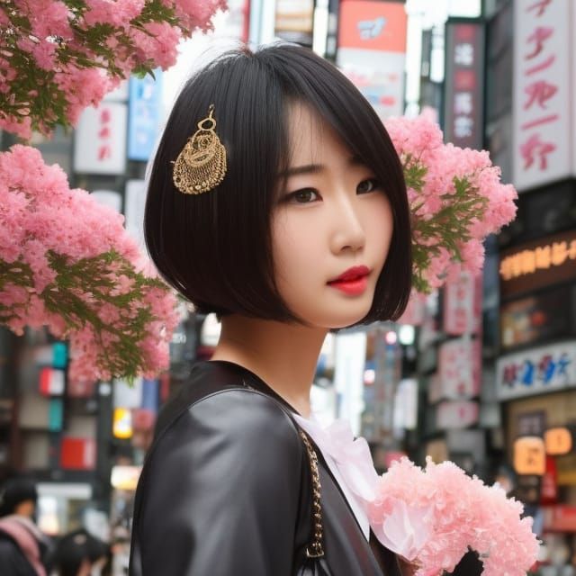 Beautiful Asian Woman on Tokyo Street