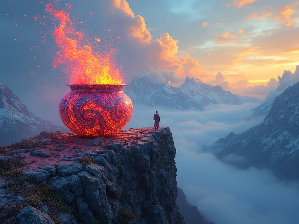 Photorealistic Plasma Love Pot on Love Mountain