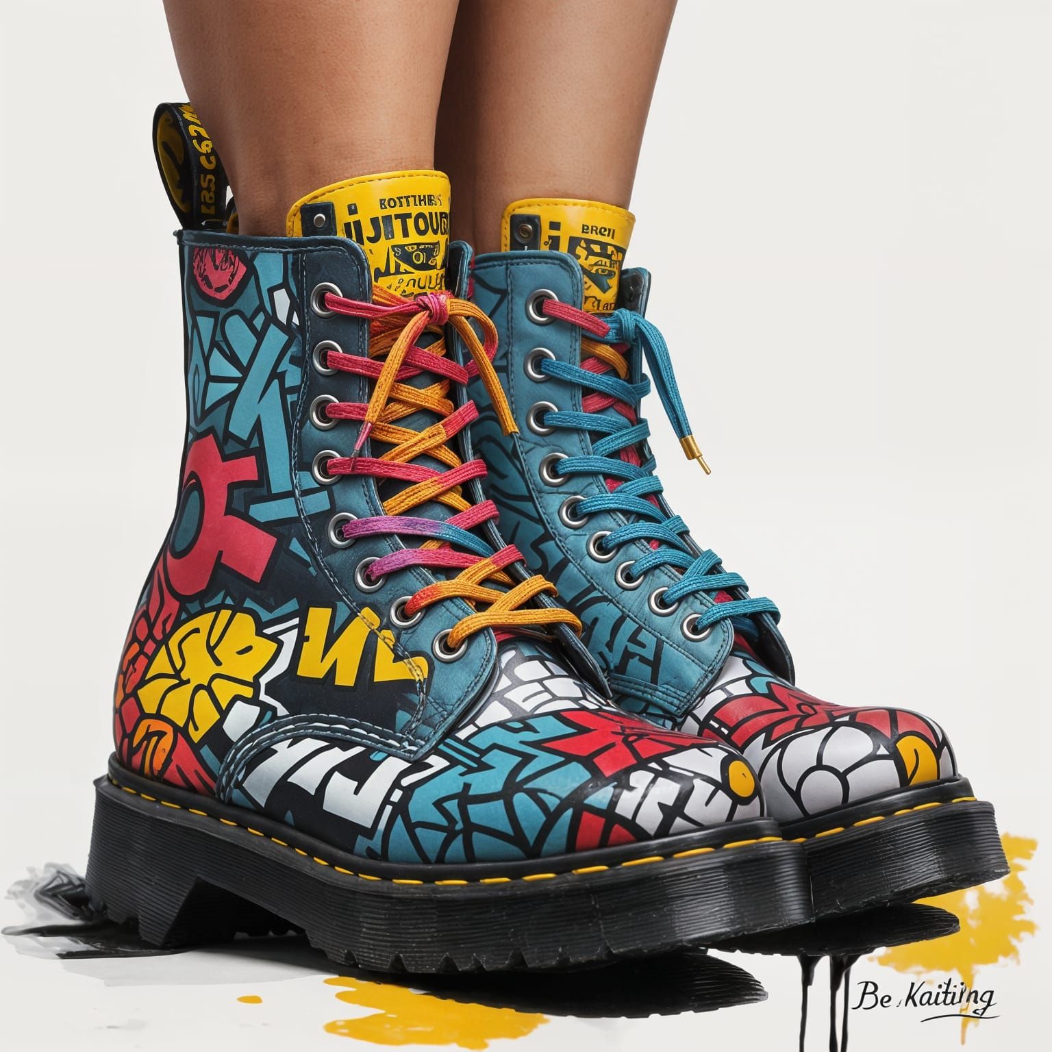 Keith Haring Style Doc Martens Boots