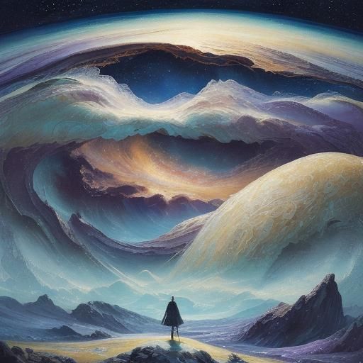 Biopunk Fantasy Landscape in Post-Impressionist Style