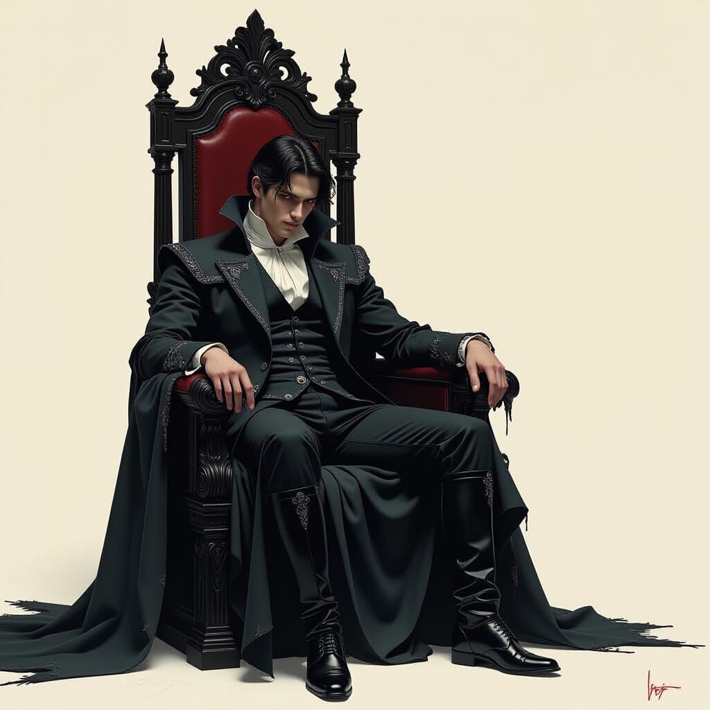 Shadowed King and Consort: Dark Fantasy Portrait