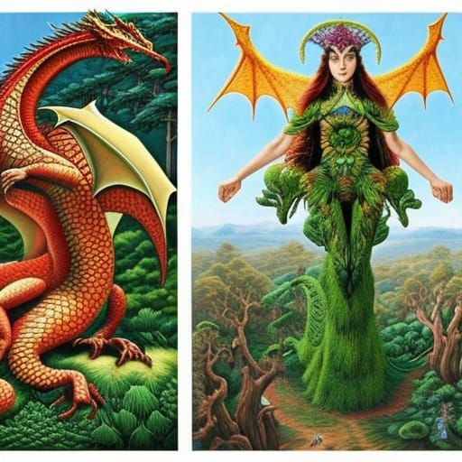 Dragon-Woman Transhumanism in Mycelium Network