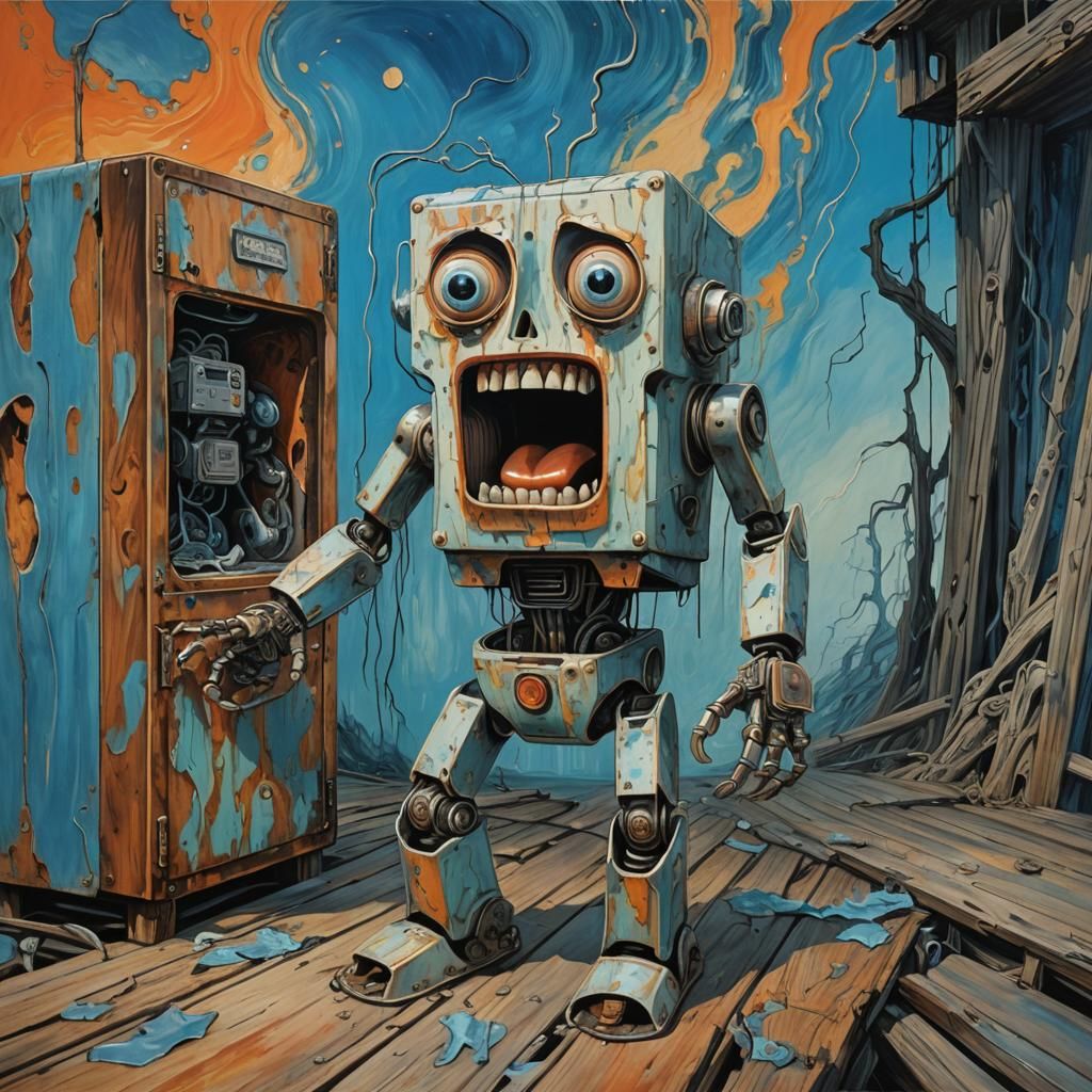 Robot's Scream: An Emotional Anthropomorphic Image