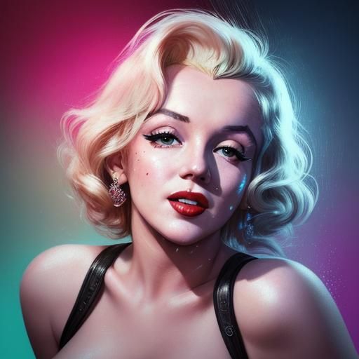 Hyperrealistic Marilyn Monroe Splash Art Portrait