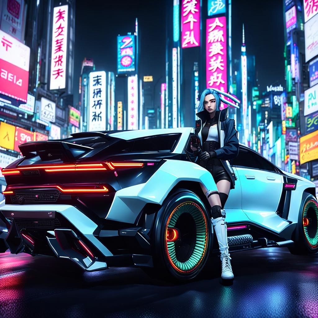 Futuristic Cyberpunk Car