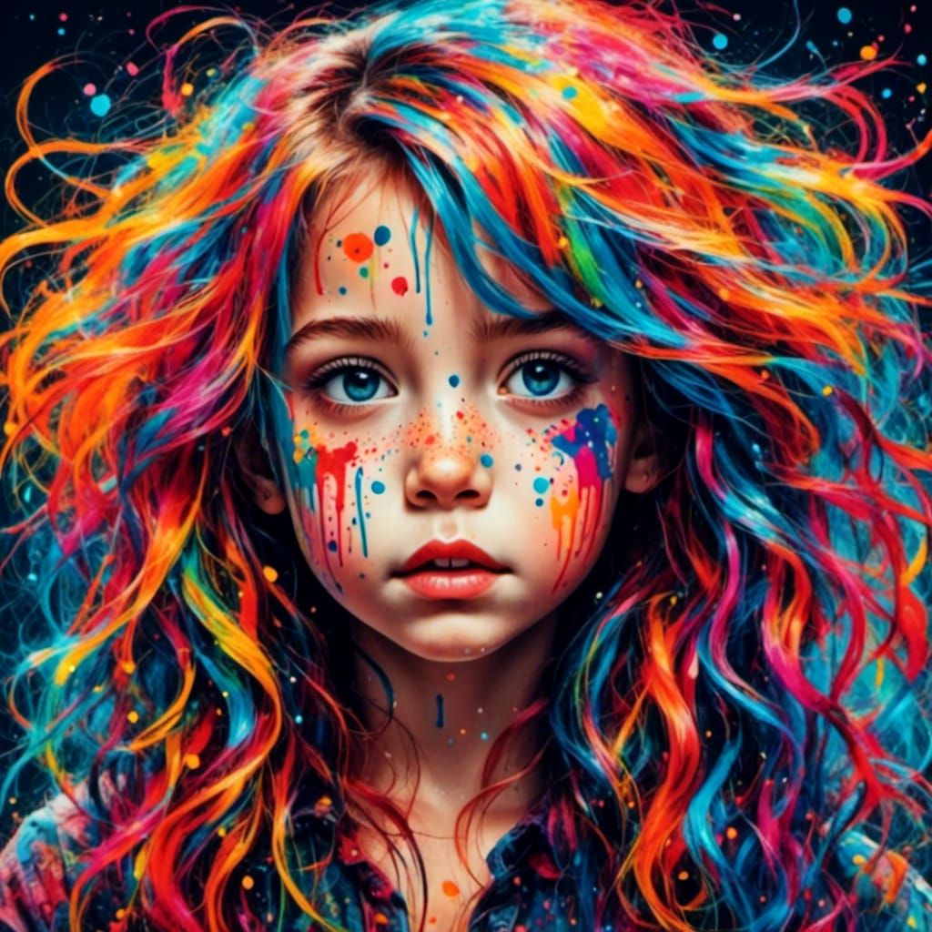 Colorful Polish Girl Expressing Surprise