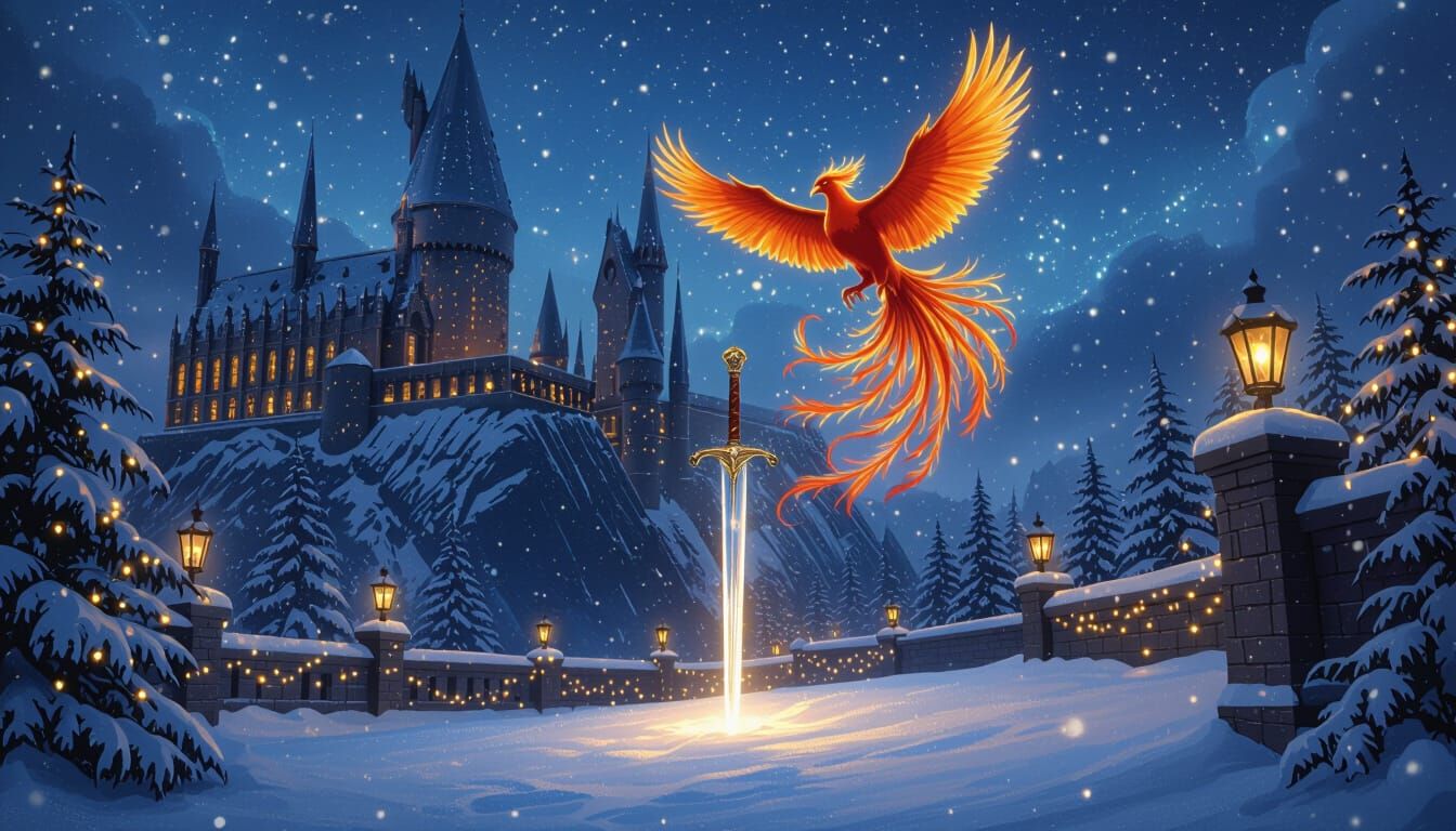 Magical Christmas at Hogwarts with Phoenix and Patronus