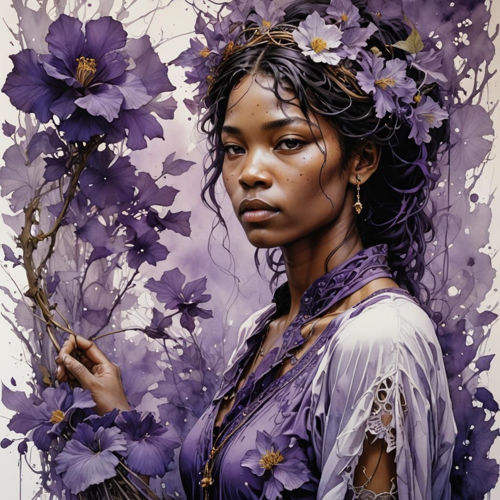 The Color Purple: Hyperdetailed Fantasy Art