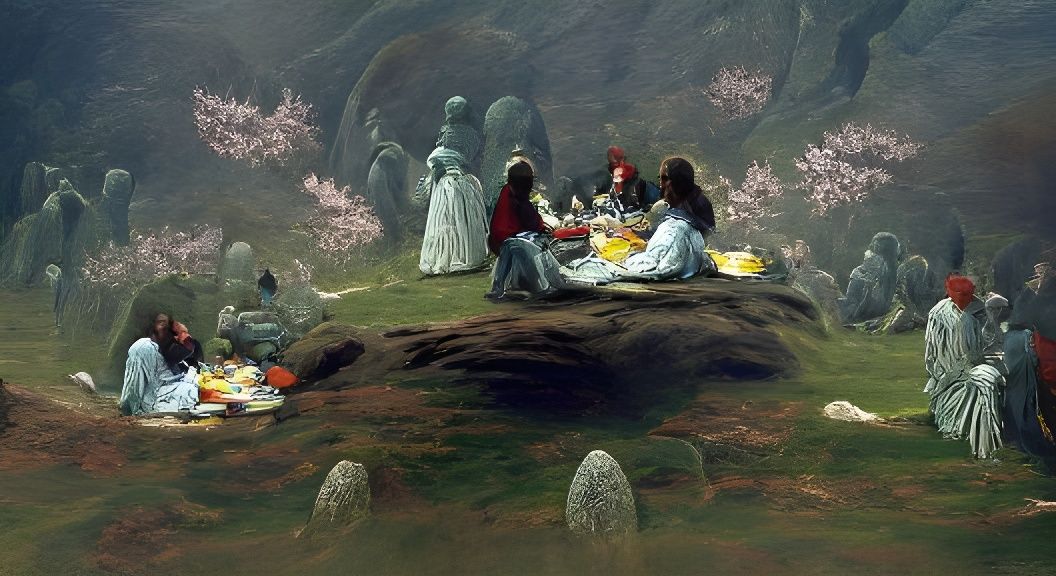 Spring Picnic in Gustave Doré Style