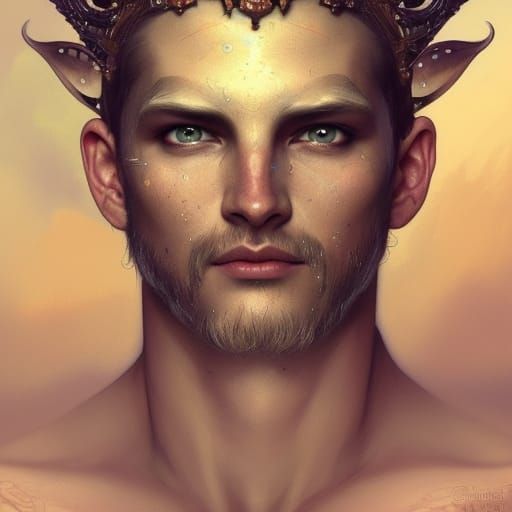Fae King Portrait with Filigree Crown