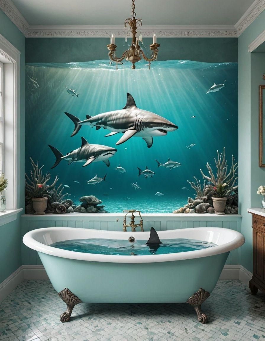 Great White Shark Takes a Bath