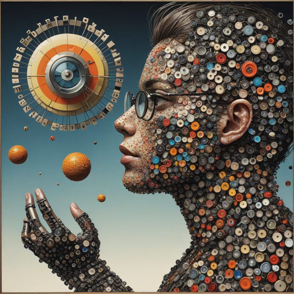 Typewriter Keys Transformed into Human Form