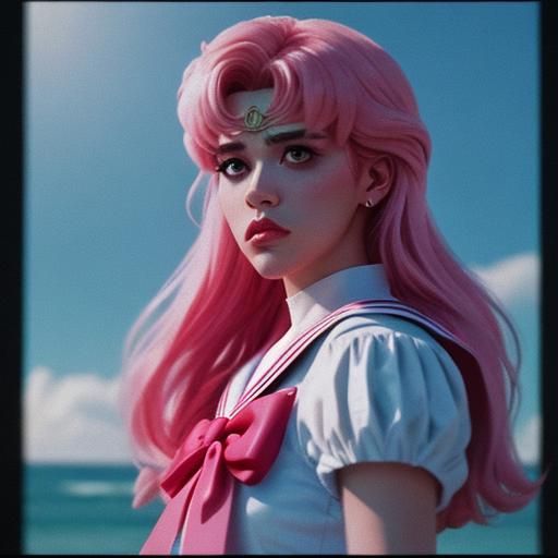 Cinematic Pink Sailor Moon Film Still