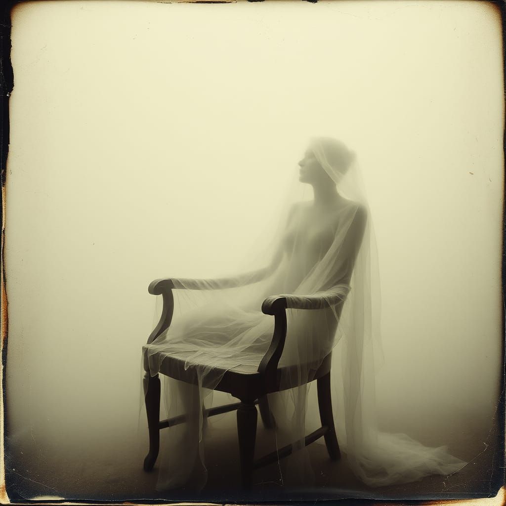 Ethereal Female Ghosts in Broken Glass Art