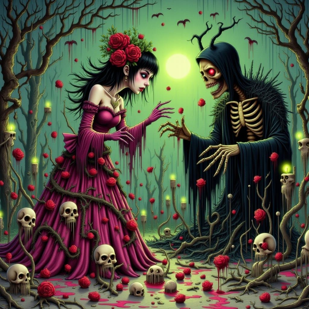 Darkly Romantic Illustration of Morbid Love Confession