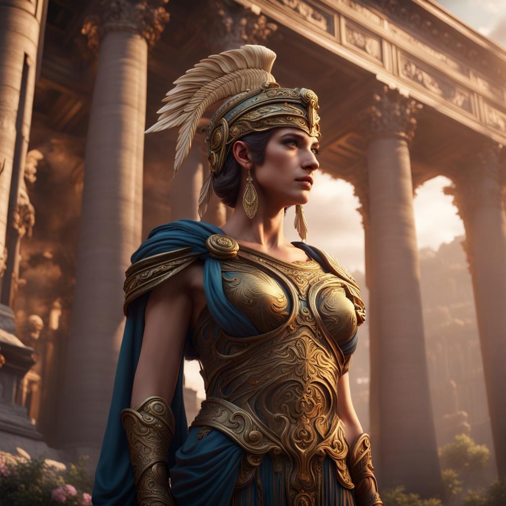 Detailed Matte Painting of Roman Goddess