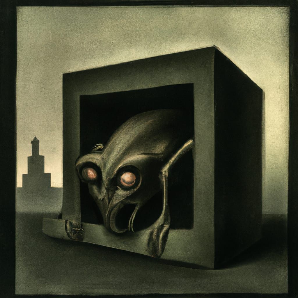 Demonic Creature Trapped: A Beksiński-esque Nightmare
