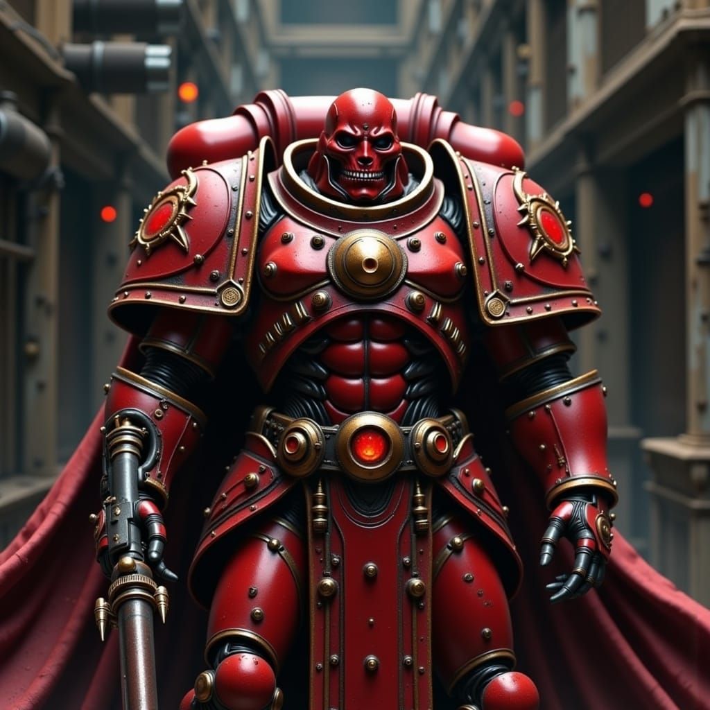 Chaos Space Marines in Blood-Red Armor