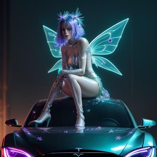 Bioluminescent Christmas Fairy-Tale in Cyberpunk Style