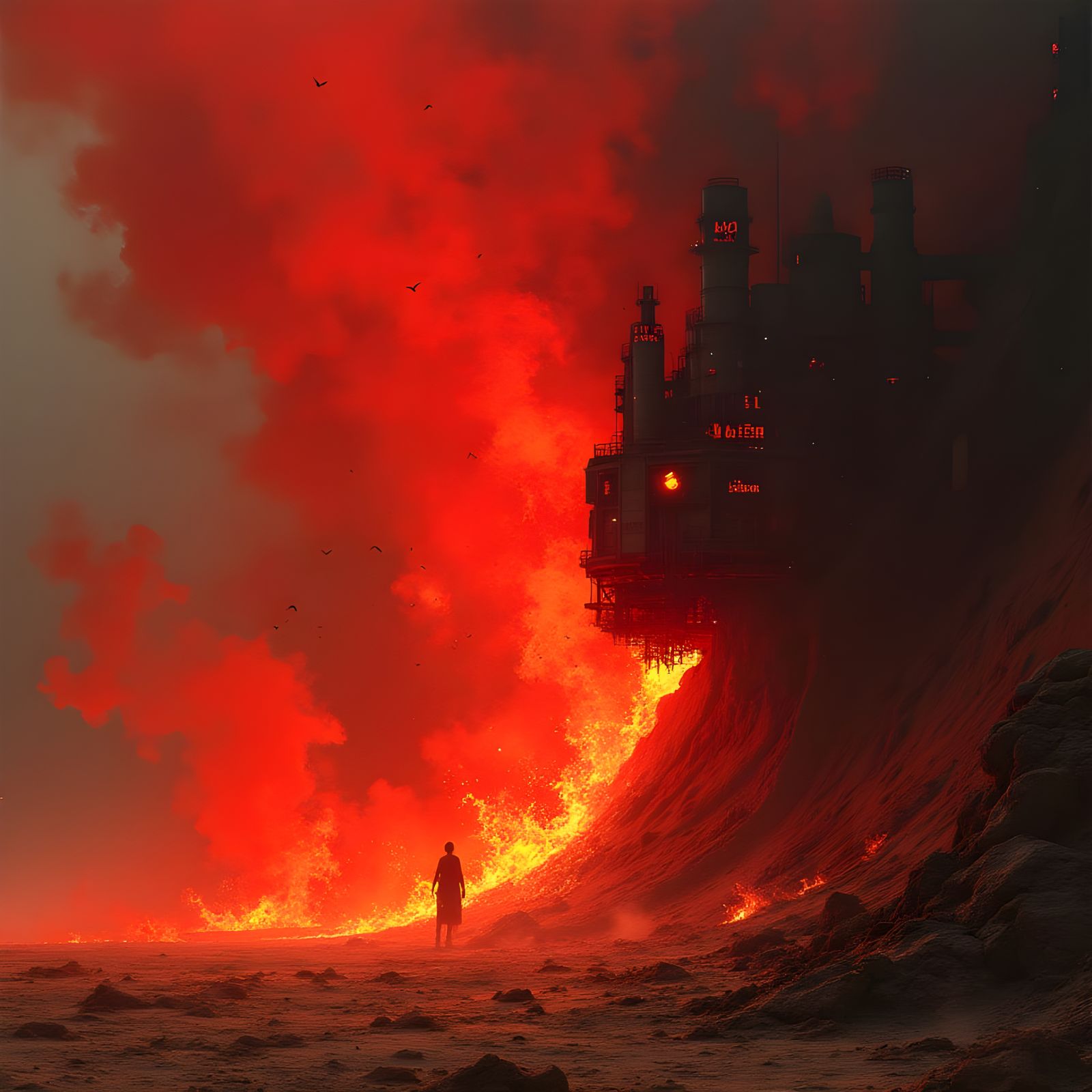 Striking Red Flame Illustration